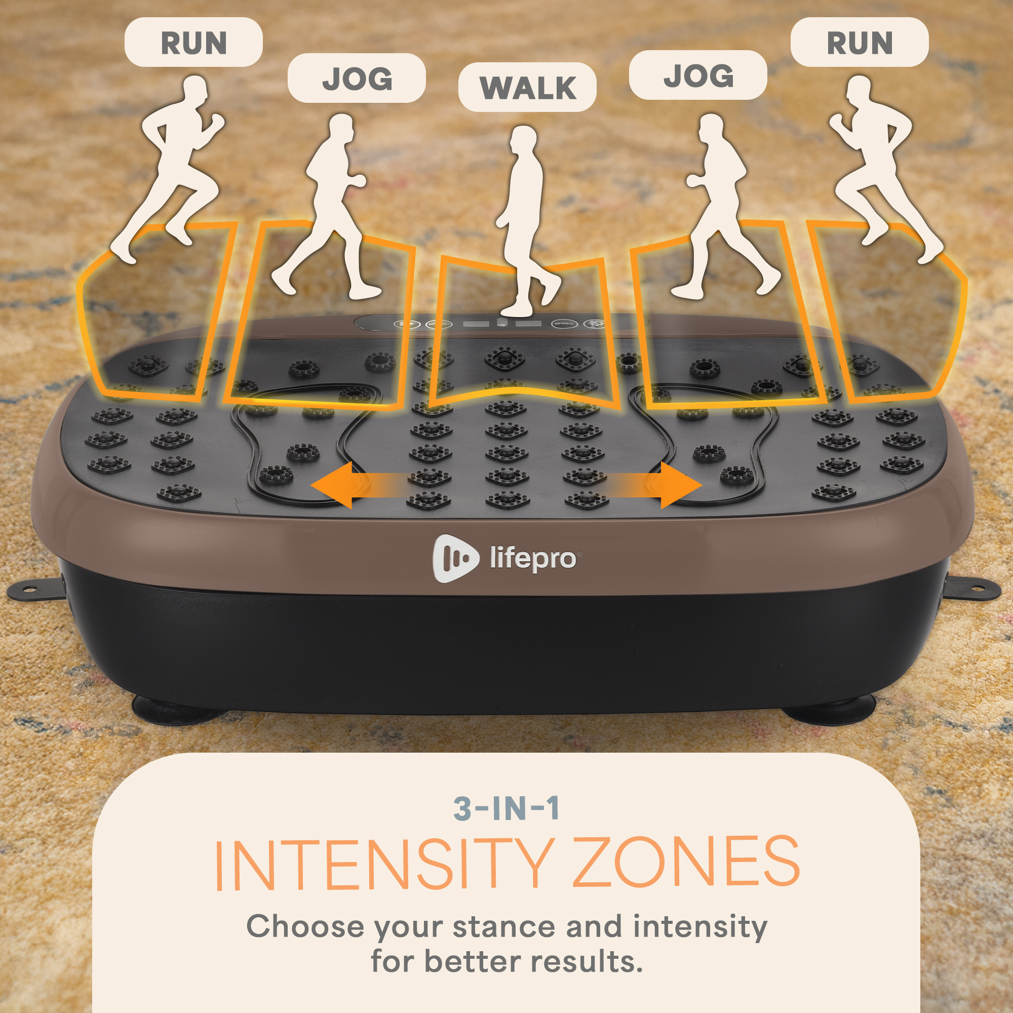 Lifepro HexaPlate Lite Vibration Plate Exercise Machine – Full Body Vibrating Plate for Weight Loss, Lymphatic Drainage & Recovery – Compact Home Workout with Magnetic Acupoints & Remote - Bronze