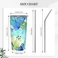Plants and flowers watercolor 20 oz stainless steel car cup with straw