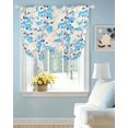 thumbnail image 2 of Blue Flowers Tie Up Curtains for Window, Thermal Insulated Balloon Shade Adjustable Rod Pocket Curtains Valance Panels for Kitchen Bathroom Cafe 42 x 54 Farmhouse Pastoral Spring Botanical Plants, 2 of 6