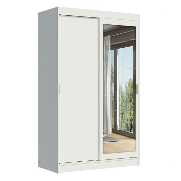 Ropero Closet Madesa Tokio 2 Puertas 1 Espejo Blanco 02