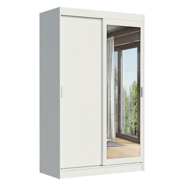 Ropero Closet Madesa Tokio 2 Puertas 1 Espejo Blanco 02