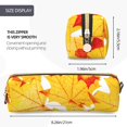 thumbnail image 3 of Balery Autumn Maple Leaves Estuche de Lápices de Cuero Impreso, Estuche para Suministros de Arte, Estuche de Lápices con Cremallera, Estuche de Almacenamiento de Papelería, 3 of 7