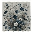 thumbnail image 4 of Ambesonne Navy Blue Shower Curtain, Wildflowers Monochrome, 69"Wx84"L, Petrol Blue Coconut, 4 of 4