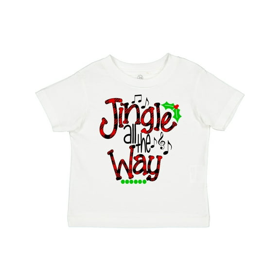 Inktastic Christmas Jingle All the Way with Music Notes and Holly Boys or Girls Toddler T-Shirt