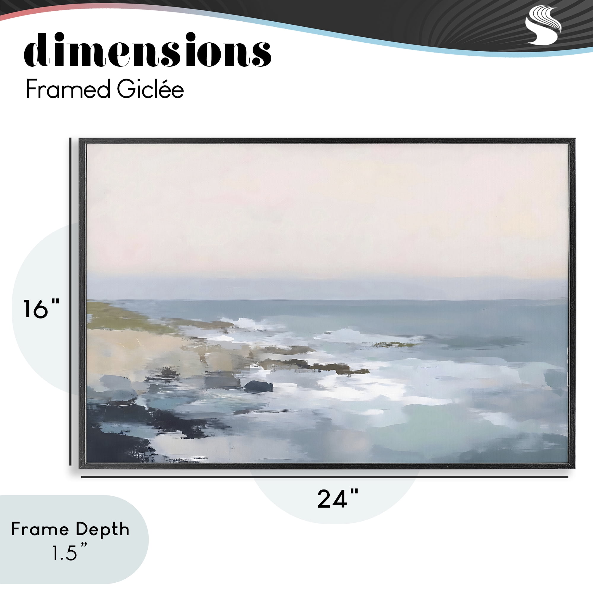 Stupell Industries Serene Coastal Ocean Scene Black Framed Giclee Art, design by Creative Studio