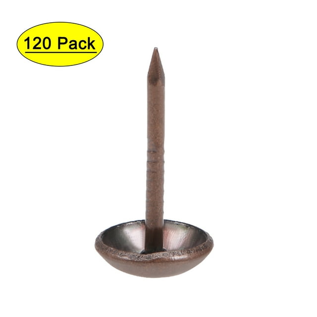Uxcell Clavos de tapicería de tono cobre con cabeza redonda de 9 mm, 120 piezas
