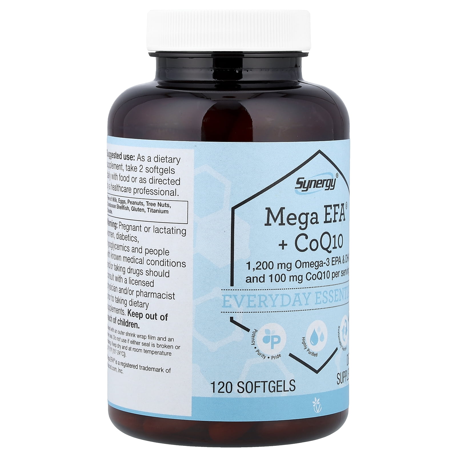 Vitacost Synergy®, Mega EFA® + CoQ10, 120 Softgels