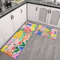 thumbnail image 2 of Pioneer Flower Floral Print Pattern Kitchen Rugs Sets Of 2,Anti Fatigue Kitchen Mat Rugs Non Slip Washable,Decorative Kitchen Floor Mats for Kitchen,Sink,Laundry,17"x30"+17"x47", 2 of 7