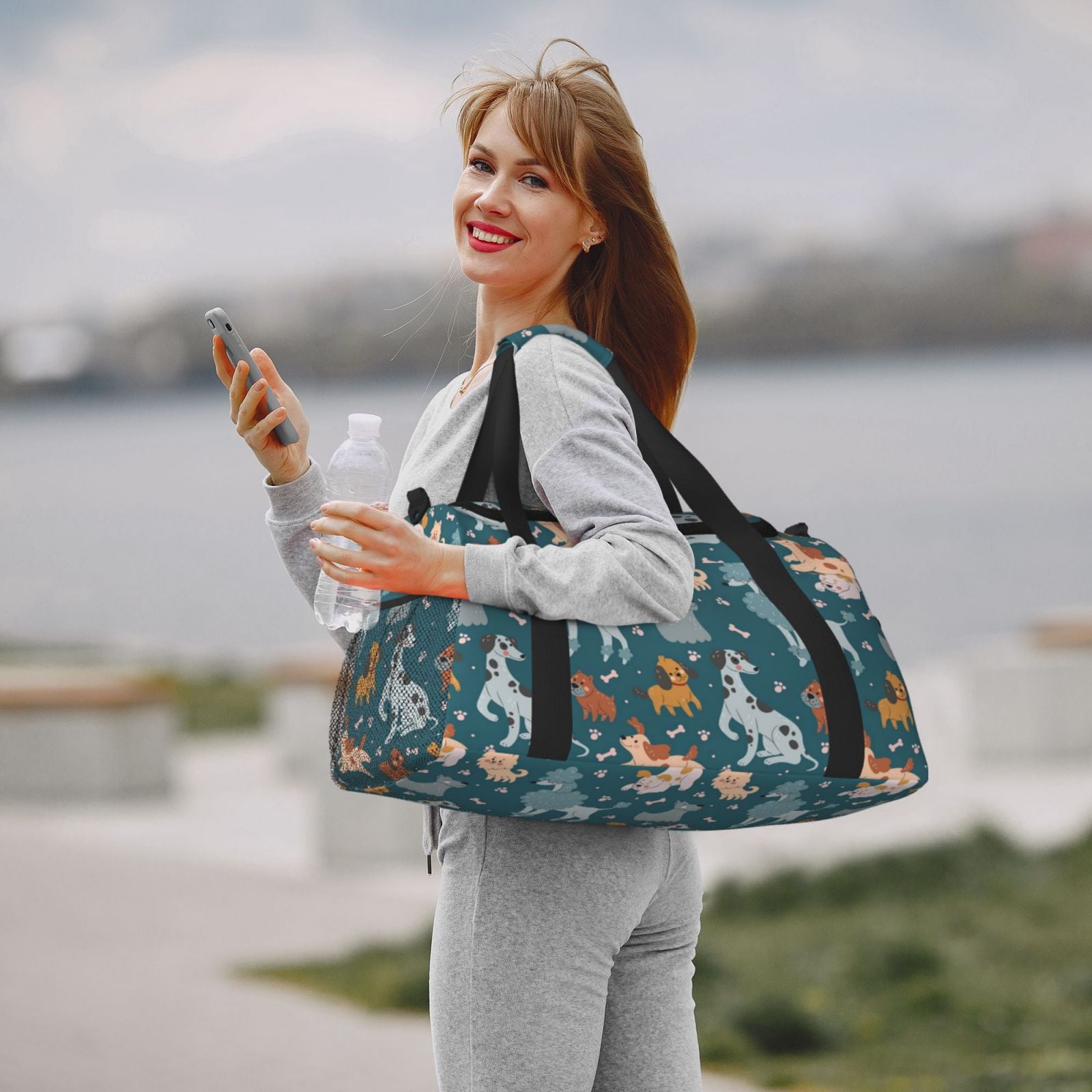 Fuzoiu Dogs Print Travel Duffle Bag,Carry On Tote Bags,Duffel Bag,Sport Gym Bag, Hospital Bag for Labor and Delivery, Overnight Bag,Luggage Bag