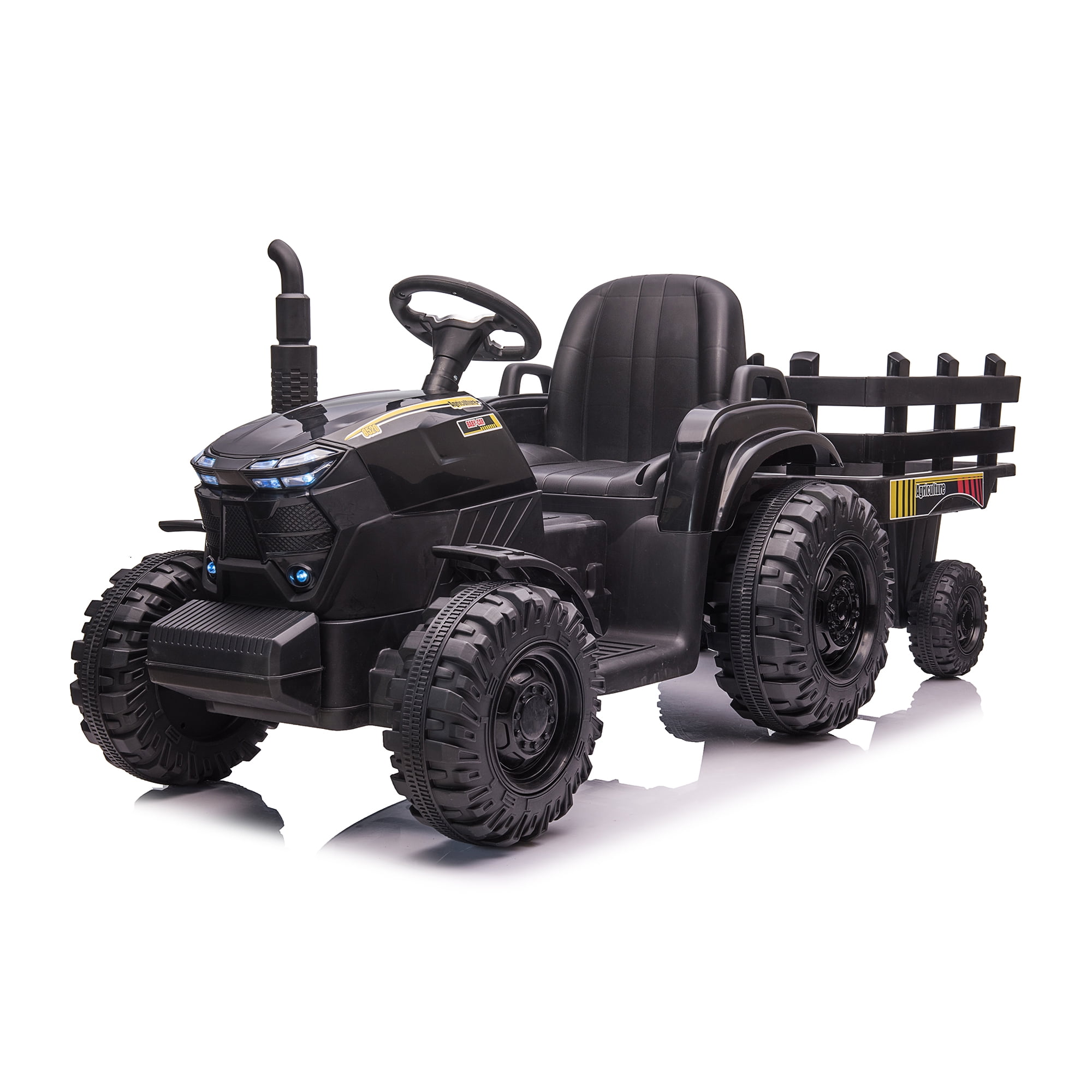 CIPACHO 24V Ride On Tractor Double Drive with 2.4RC Key Start, Electric Kids Car Sound (no music), USB, MP3, Power Display, Black CIPACHO 24V Ride On Tractor Double Drive with 2.4RC Key Start, Electric Kids Car Sound (no music), USB, MP3, Power Display, Black