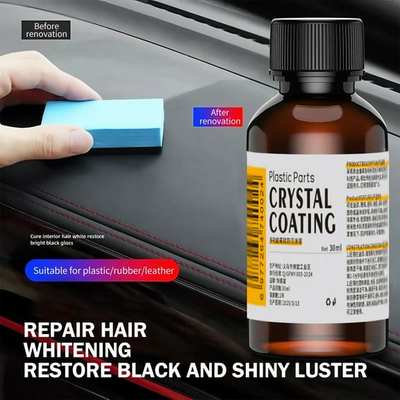Plastic Parts Crystal Coating Premium 30ml – Durable Protection and High Gloss Shine, Plastic Restorer for Automotive Interiors, Exterior Trim, Long-Lasting Effect