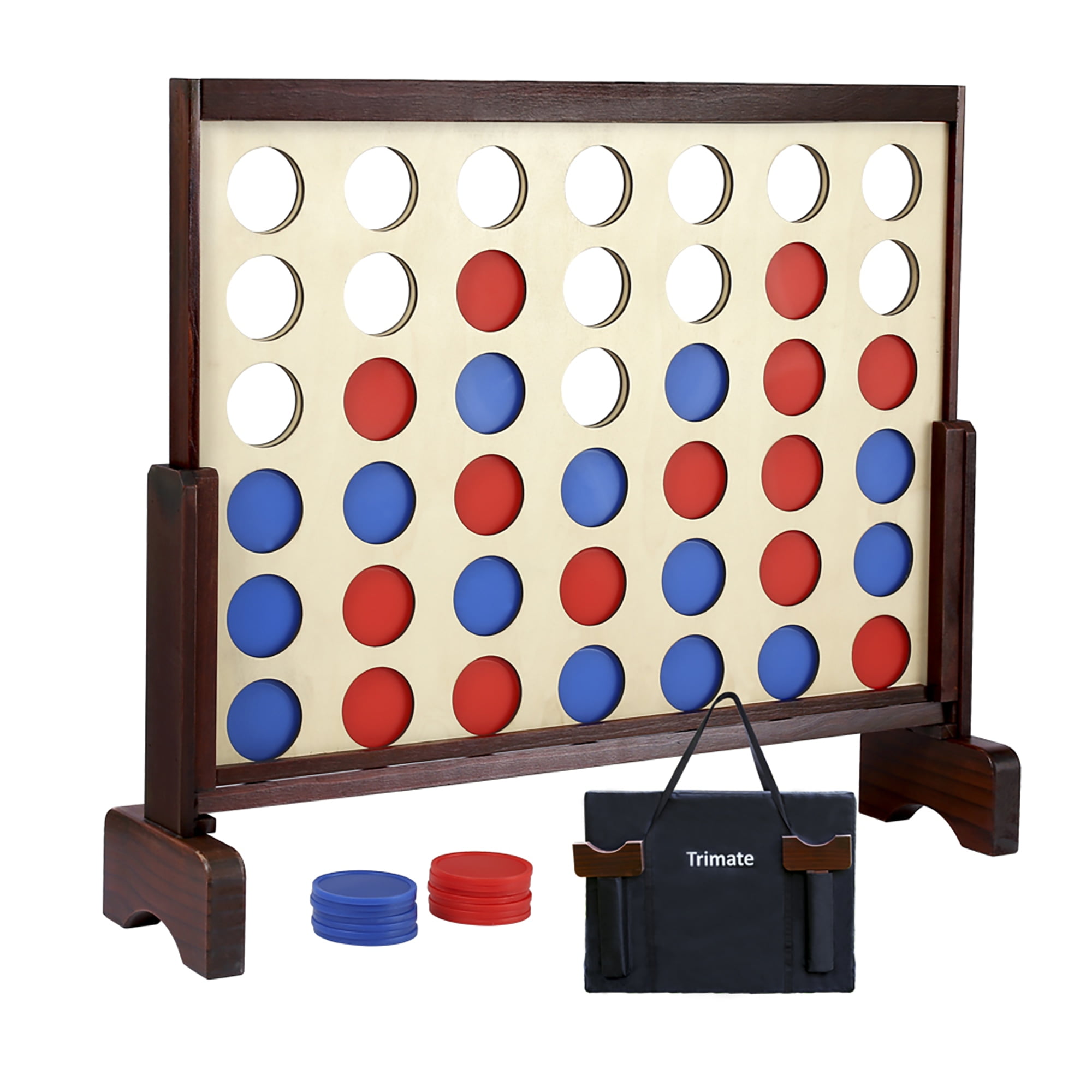 Trimate Wooden Giant Connect 4 Game for Outdoor and Indoor Use, 42 Pieces