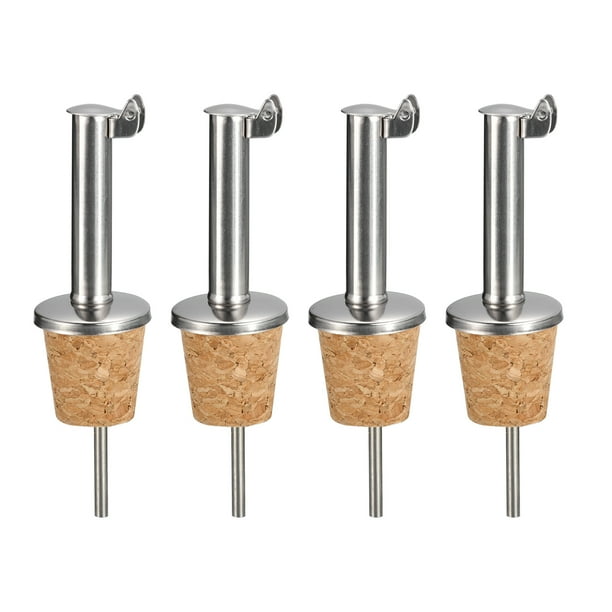 4 Piezas de vertedor de aceite de oliva con diseño de corcho, tapones para botellas de vino, para la mayoría de las botellas de licor
