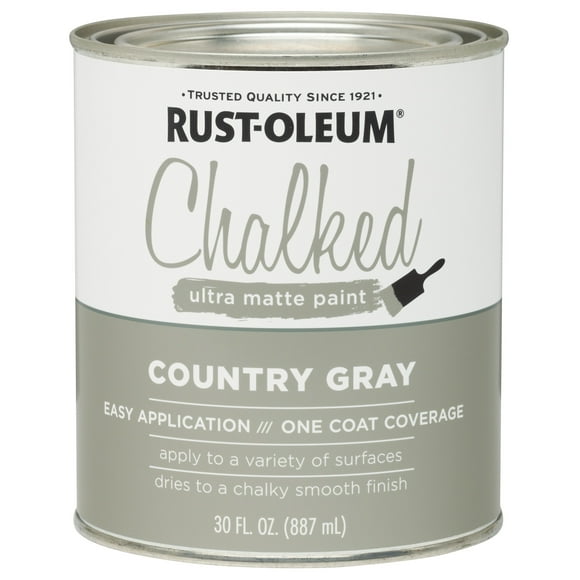 Rust-Oleum, Country Gray 285141 Ultra Matte Interior Chalked Paint 30 oz, 30oz Can