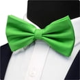 thumbnail image 4 of LAICAIW Mens Solid Color Double Fold Pre-tied Bow Tie and Pocket Square Cufflink Set with Gift Box, 4 of 6