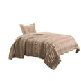 thumbnail image 1 of Benzara BM102079 Ural Microfiber Quilt Set with Ruffles & Ruching Details, Beige - Twin Size - 2 Piece, 1 of 1