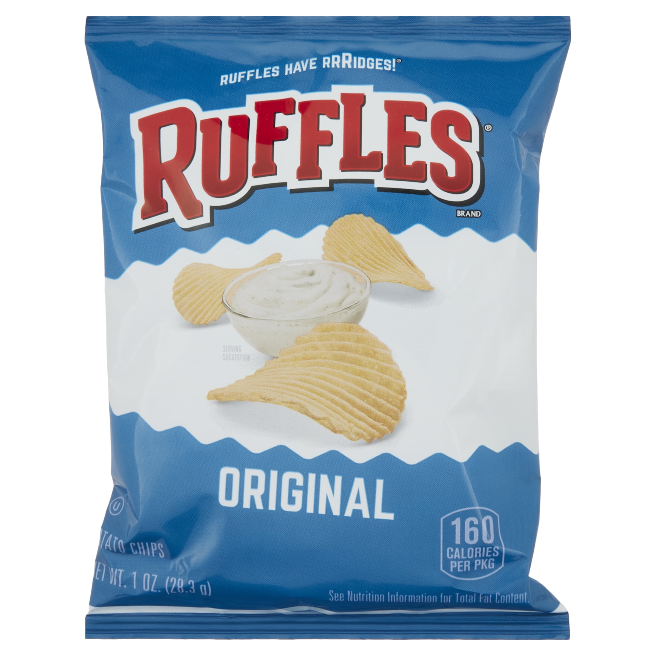 Ruffles Original & Lay's Creamy Ranch Dip Cups Variety Pack, Single Serve Portions, (24 Pack)