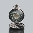 thumbnail image 2 of Unisex Vintage Roman Numerals Phoenix Transparent Mechanical Pocket Watch, 2 of 8