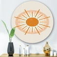 thumbnail image 2 of Designart 'Orange Radiant Sun II' Modern Circle Metal Wall Art 23x23 - Disc of 23, 2 of 5