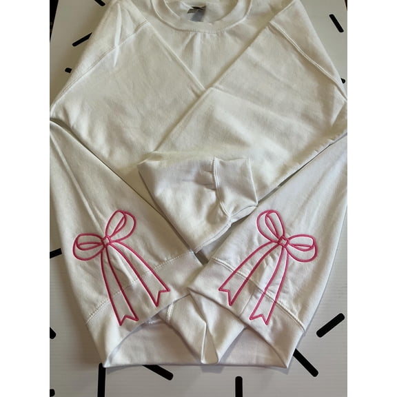 Embroidered Bow Sweatshirt: Classic Side Bow Design