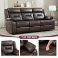 thumbnail image 6 of Bonzy Home 3‑Seat Manual Reclining Sofa – Faux Leather Couch with Dual Recliners for Living Room & Meeting Room, 6 of 7