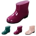 thumbnail image 2 of Women's Fashion Rain Boots Rubber Low Top Cut Short Tube Plastic Water Shoes with Non Slip Soles Warm Water Proof Rubber Boots Outdoor Work Shoes Lawn Care, 2 of 6
