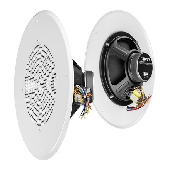 OSD Audio C1070V 8" Commercial 70V Ceiling Professional Speakers White, Single