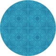 thumbnail image 1 of Ahgly Company Machine Washable Indoor Round Transitional Blue Area Rugs, 8' Round, 1 of 7
