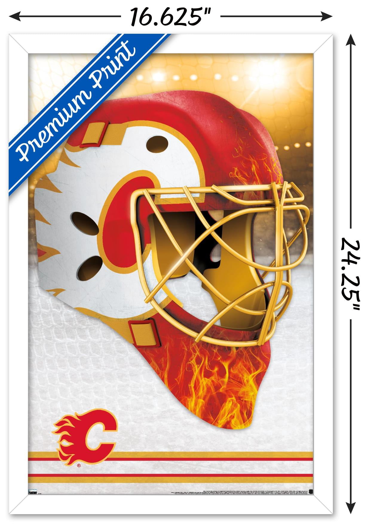 NHL Calgary Flames - Mask 20 Wall Poster, 14.725" x 22.375", Framed
