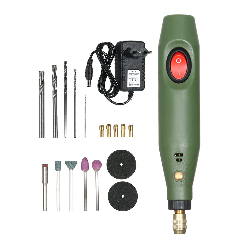 KKmoon DC12V Multi-functional Mini Electric Grinder Set Electric Drill Grinding Rotary Tool Kit for Milling Polishing Engraving