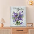 thumbnail image 2 of Farmhouse Lavender Bathroom Lilac Flower Decor Wall Art Just Breathe Rustic Hummingbird Floral Purple Pictures Wall Decor Canvas Painting Prints Artwork Home Decorations Framed for Bedroom 12"x16", 2 of 6