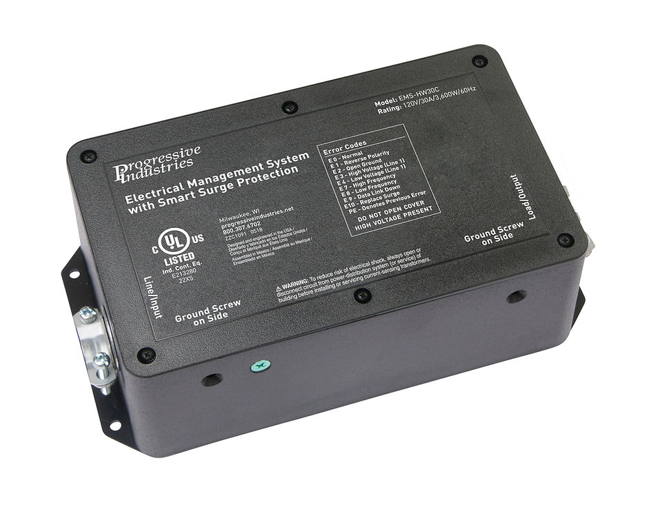 Progressive Industries EMS-HW30C Hardwired RV Electrical Management System Surge Protector With Remote Display, 30 Amp