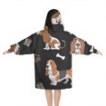 thumbnail image 2 of Basset Hounds with Bones and Presents Blanket Hoodies for Kids 6-13YR Oversize Wearable Blanket Hoodies for Boys Girls Teens, 2 of 7