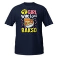 thumbnail image 2 of A Girl Who Loves Bakso Foodie Lover Women Girls Graphic T-Shirt (Navy, XL), 2 of 2