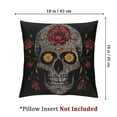 thumbnail image 4 of Acheng Flower Tee Candy Day of The Dead Mexico Sugar Skull Throw Pillow Covers, Multicolor Set of 2  24x24in, 4 of 7