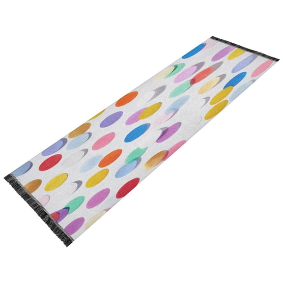 Vintage Modern Runner Rug,Non Slip Machine Washable 72"x23.5" Polyester Material Pet-Friendly Durable,Applicable to Entryway Rug Living Room Rug Multicolored Polka Dots