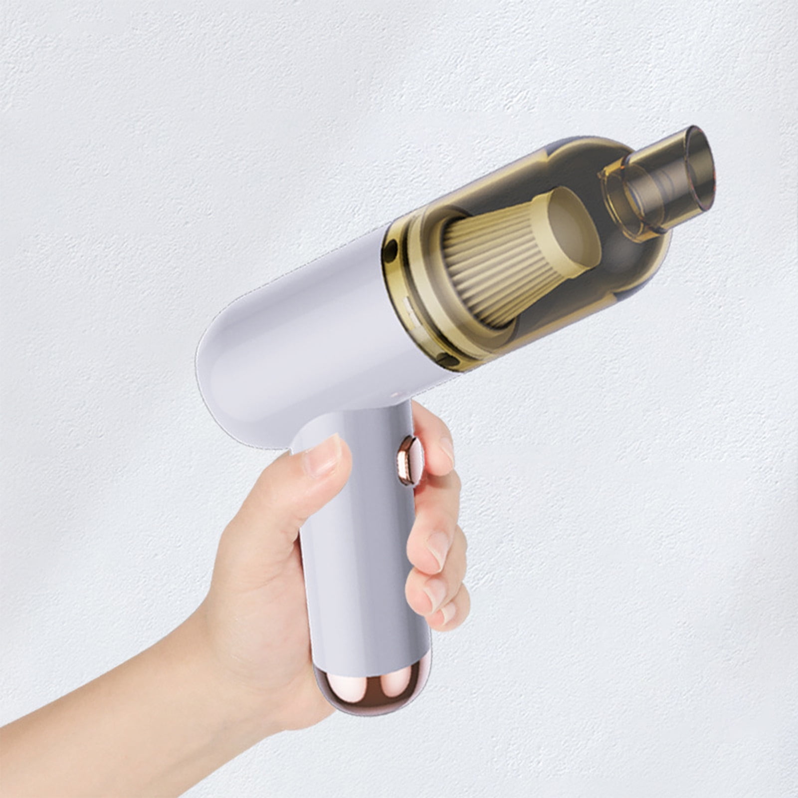 Handheld USB Charging Vacuum Cleaner,4000Pa Cyclone Wet & Dry Mini Vacuum for Car and Home,Portable Lightweight with Long Battery Life and Multi-Attachment Cleaning,for Cars,Sofas,and Desks-White