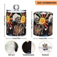 thumbnail image 5 of Yayeee 4 Pack Qtip Holder Bathroom Cotton Swab Canister with Lid Clear Dispenser Set, Skeleton with Sun, 5 of 6