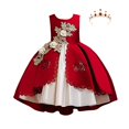 thumbnail image 1 of 2023 verano bebé niña vestido de fiesta ropa para niños elegante cumpleaños princesa boda graduación baile traje 3 -12 años Vestidos6-7T (etiqueta 130) Gao Jinjia LED, 1 of 2