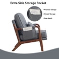 thumbnail image 4 of Ebello Mid-Century Modern Accent Chair, Upholstered Reading Armchair with Side Storage Pocket & Waist Cushion for Living Room Bedroom, Easy Assembly, Gray, Set of 2, 4 of 10
