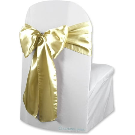 

Leading Linens 20 Pcs Chair Cover Bow Sash - Champagne - Wedding Party Banquet Reception - 28 Colors Available