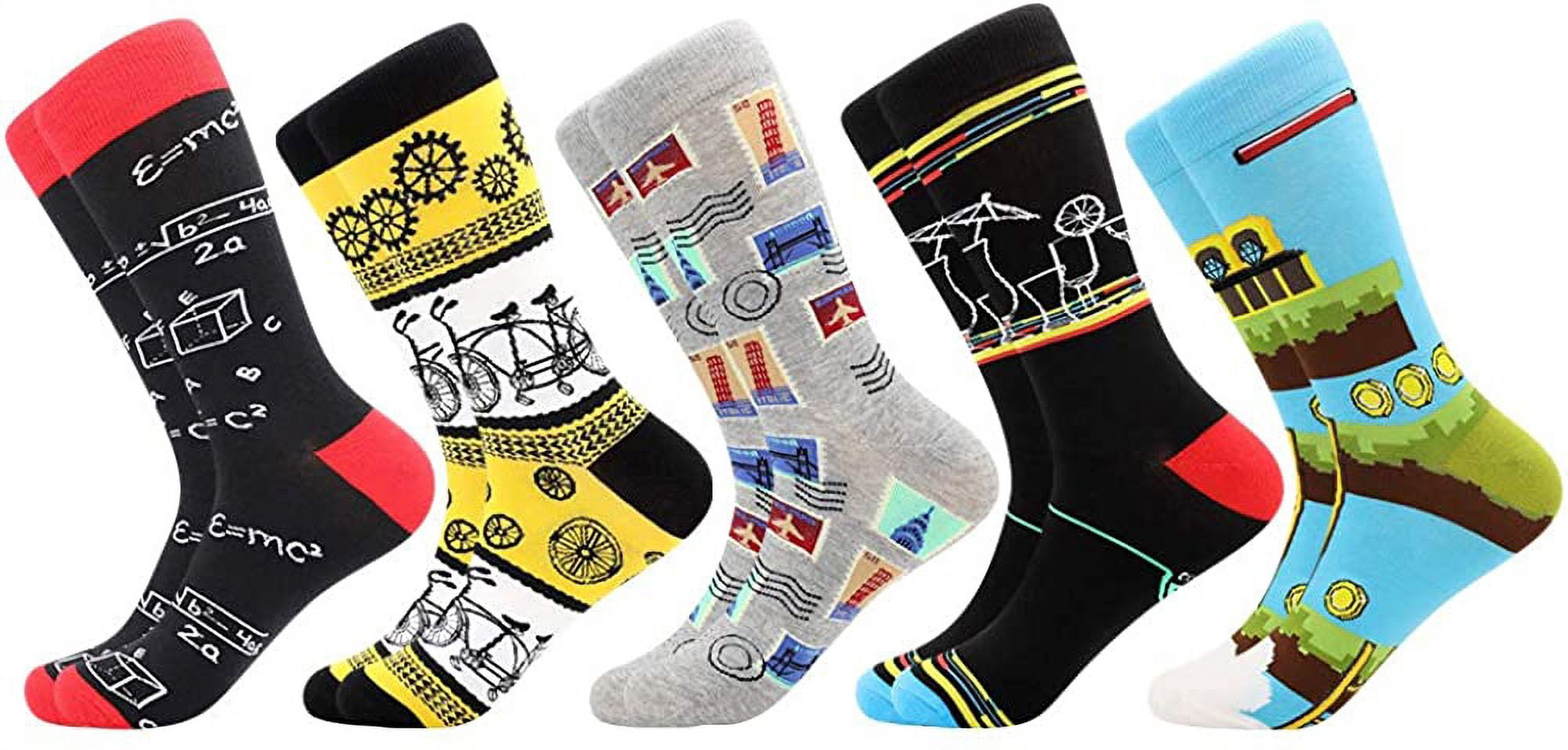 Surprise Color and Pattern Set of 8 funny Unisex Crew Socks