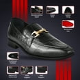 thumbnail image 3 of LIBERTYZENO Mens Genuine Leather Classic Slip On Loafers shoes, Black, 3 of 7