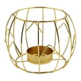 thumbnail image 1 of Candelabro de vela Hueco Hierro dorado Velas votivas decorativas Centro Formas geométricas Portavelas para patio Sala de estar Porche Interior, 1 of 7