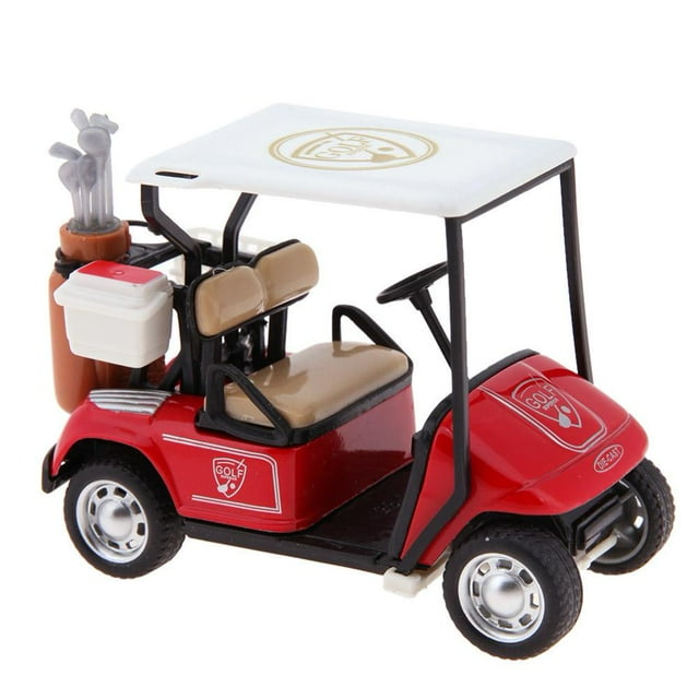 1 36 Scale Alloy Pull Back Model Car High Simulation Golf Cart Toy(Yellow)