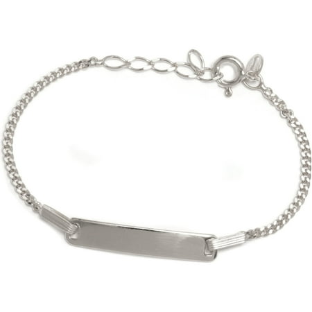 Pori Jewelers 925 Sterling Silver Cuban Chain Kid ID Bracelet