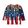 thumbnail image 4 of MKOSPLRT 4th of July T Shirt Kids 3-12 Years Sparkly 3/4 Sleeve Crew Neck Shirts Casual Independence Day Graphic Tees Gifts for Kid, 4 of 5