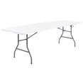 thumbnail image 1 of Peakform Compact Fold In Half Banquet Table for Indoor Outdoor Use, 8 Ft, White, 1 of 11