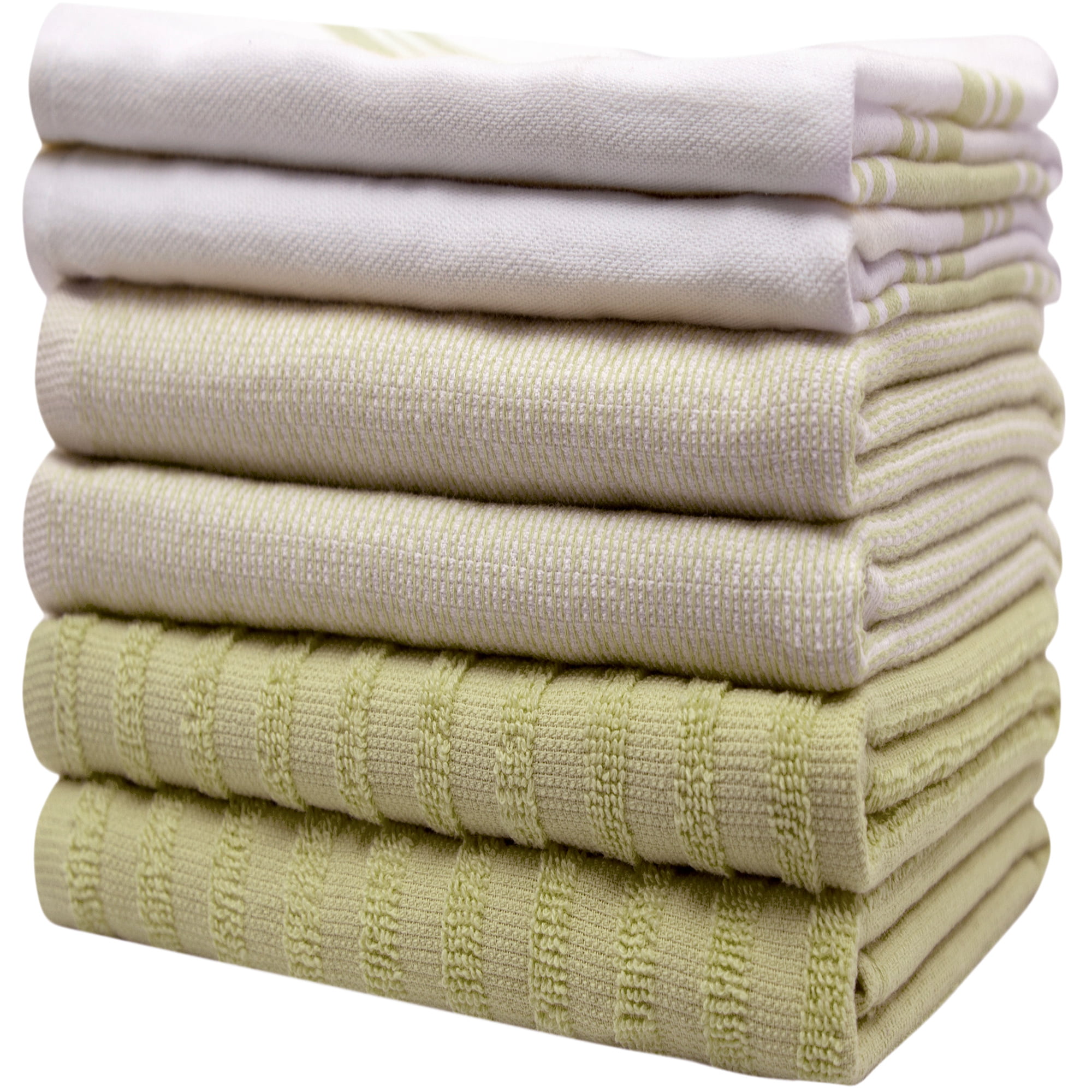 Premium Kitchen Towels (20”x 28”, 6 Pack) | Large Kitchen Hand Towels |  Kitchen Towels Cotton | Flat & Terry Towel | Highly Absorbent Tea Towels  Set