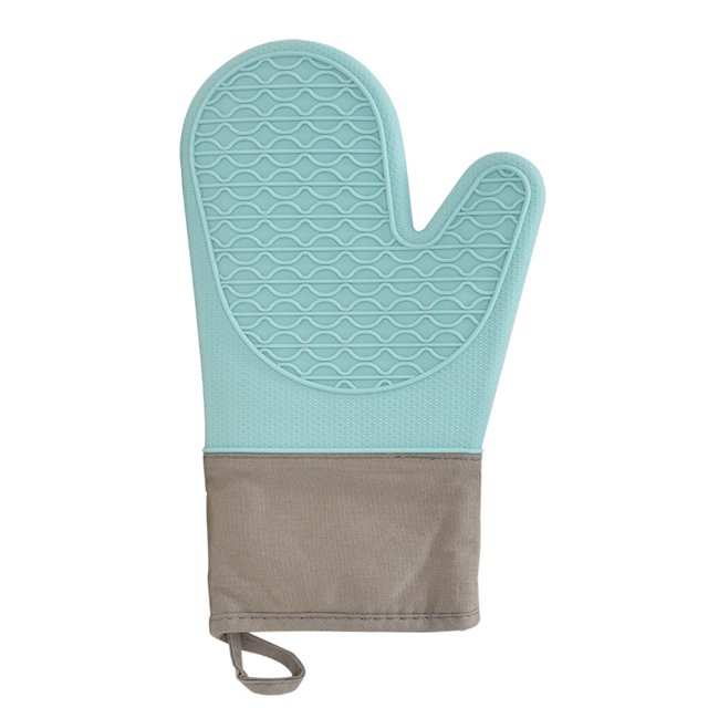 Guantes de silicona gruesos de algodón para horno microondas, aislamiento térmico para cocinar, anticongelantes y antiescaldaduras, 18,5x14cm